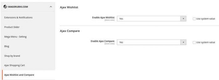 Magento 2 Ajaxcart enable wishlist and compare with ajax