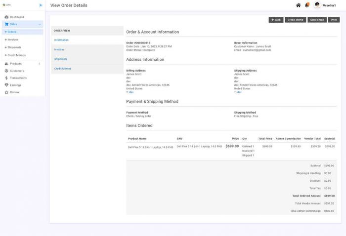 Magento 2 multi vendor marketplace extension manage order