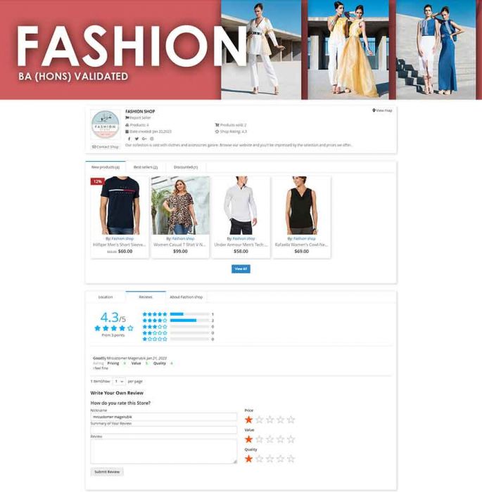 Magento 2 multi-vendor marketplace seller view page