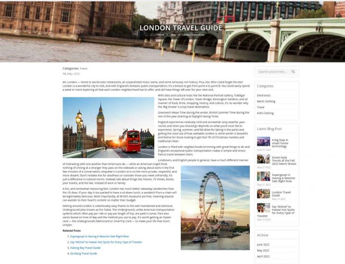 Magento 2 blog view page