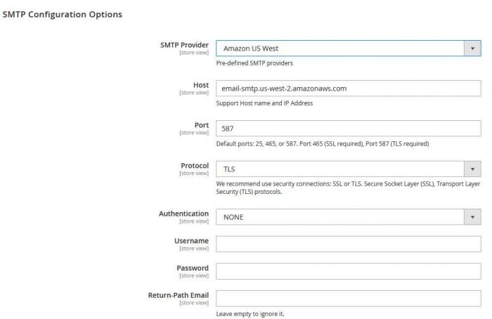 Magento 2 SMTP Email setup SMTP Providers